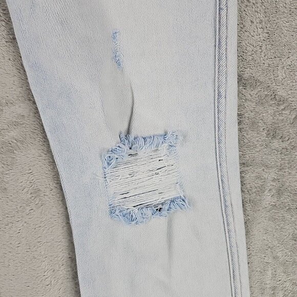 7 For All Mankind Jeans Womens 27 Edie Luxe Vintage Light Blue Distressed Ankle - Picture 6 of 14